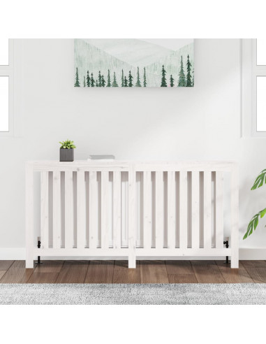 Copertura Termosifone Bianca 169x19x84 cm Legno Massello Pino