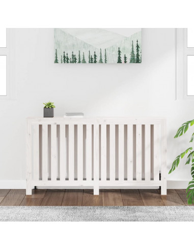 Copertura Termosifone Bianca 153x19x84 cm Legno Massello Pino