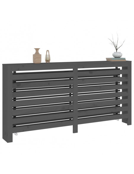 Copertura Termosifone Grigia 169x19x84 cm Legno Massello Pino