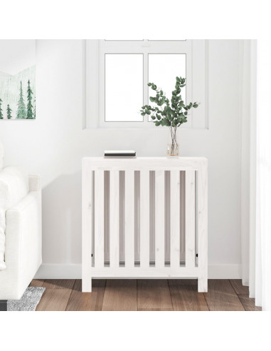 Copertura Termosifone Bianca 79,5x19x84 cm Legno Massello Pino