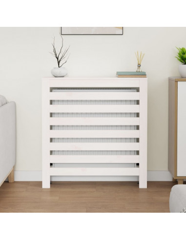 Copertura Termosifone Bianca 79,5x19x84 cm Legno Massello Pino