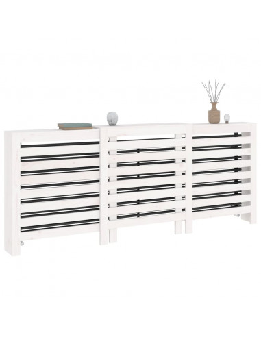 Copertura Termosifone Bianca 210x21x85 cm Legno Massello Pino