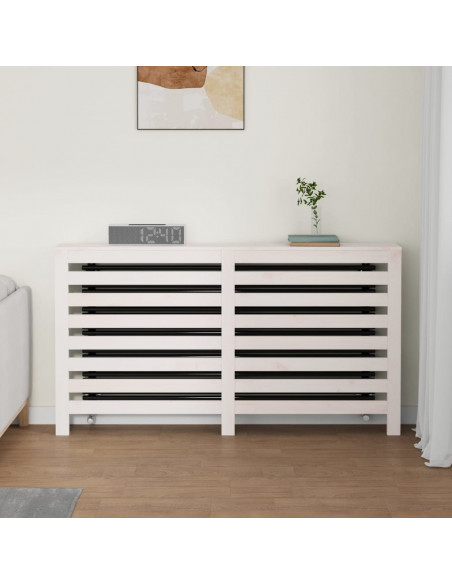 Copertura Termosifone Bianca 153x19x84 cm Legno Massello Pino