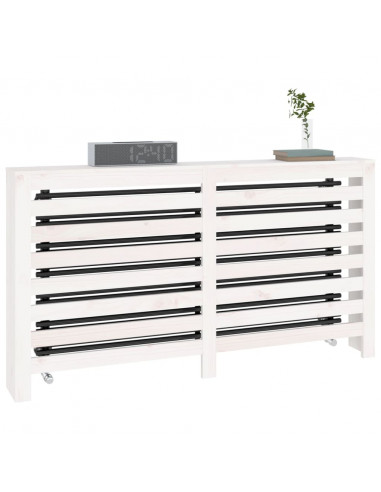 Copertura Termosifone Bianca 153x19x84 cm Legno Massello Pino