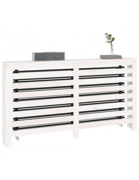 Copertura Termosifone Bianca 153x19x84 cm Legno Massello Pino