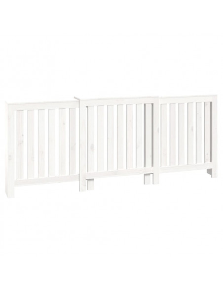 Copertura Termosifone Bianca 210x21x85 cm Legno Massello Pino