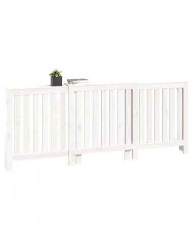 Copertura Termosifone Bianca 210x21x85 cm Legno Massello Pino