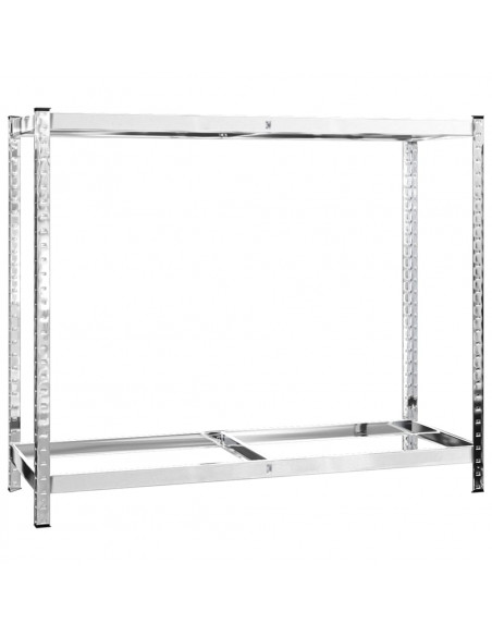 Portapneumatici a 2 Livelli Argento 110x40x110 cm in Acciaio