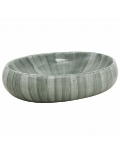 Lavabo da Appoggio Verde Ovale 59x40x15 cm Ceramica 2