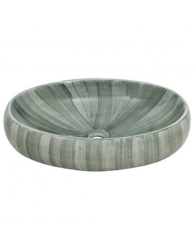 Lavabo da Appoggio Verde Ovale 59x40x15 cm Ceramica