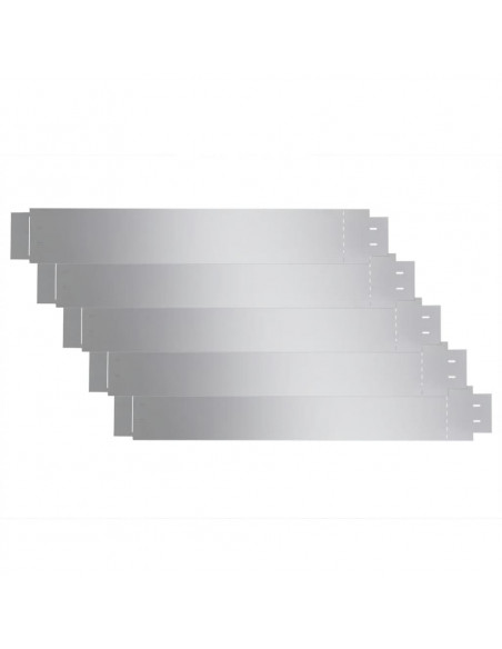 Set 5 pz Bordo prato flessibile in acciaio galvanizzato 100 x 14 cm