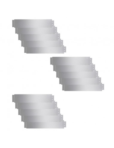 Pannelli Recinzione per Prato 15 pz Acciaio Zincato 100x20 cm