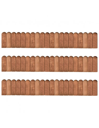 Rotoli di Bordura 3 pz 120 cm in Legno di Pino Impregnato