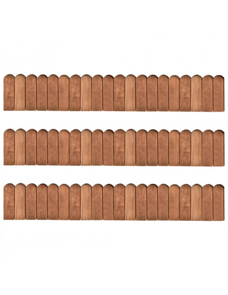 Rotoli di Bordura 3 pz 120 cm in Legno di Pino Impregnato