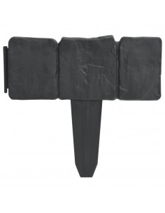 Set 41 pz Recinzione giardino/prato in plastica imitazione pietra 10 m