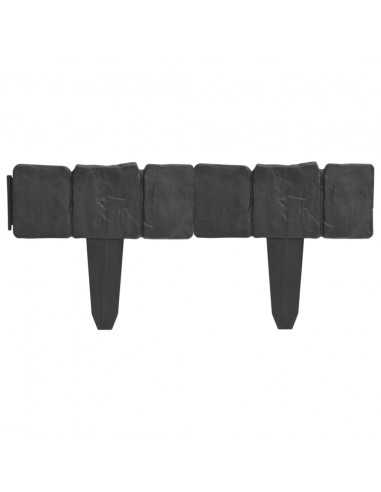 Set 41 pz Recinzione giardino/prato in plastica imitazione pietra 10 m