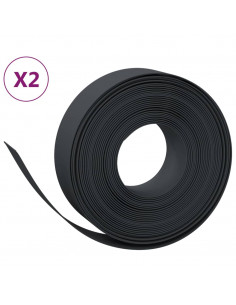 Bordature da Giardino 2 pz Nere 10 m 15 cm in Polietilene 2