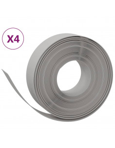 Bordature da Giardino 4 pz Grigie 10 m 15 cm in Polietilene 2