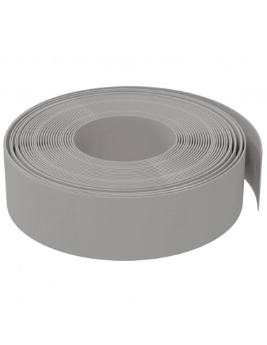 Bordature da Giardino 4 pz Grigie 10 m 15 cm in Polietilene