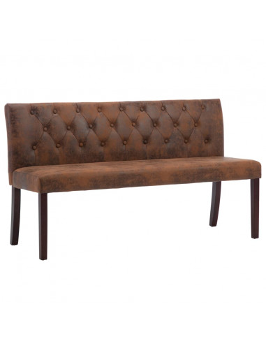 Panca 148,5 cm Marrone in Similpelle Scamosciata