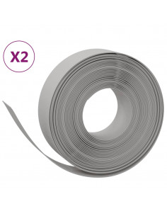 Bordature da Giardino 2 pz Grigie 10 m 15 cm in Polietilene 2