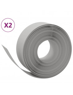 Bordature da Giardino 2 pz Grigie 10 m 20 cm in Polietilene 2