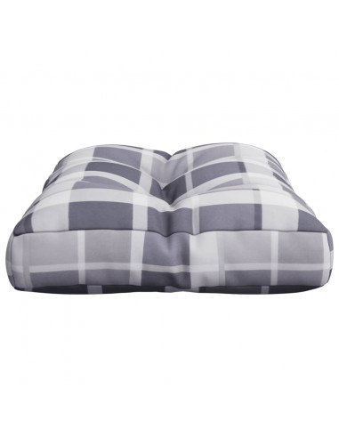 Cuscino per Pallet a Quadri Grigi 50x40x12 cm in Tessuto