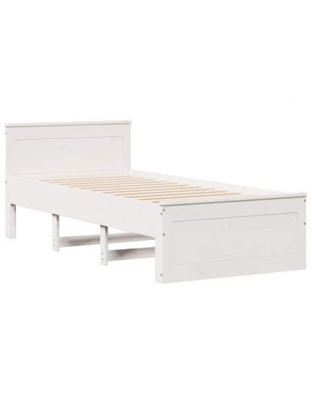 Giroletto senza Materasso con Testiera Bianco 90x200 cm Pino