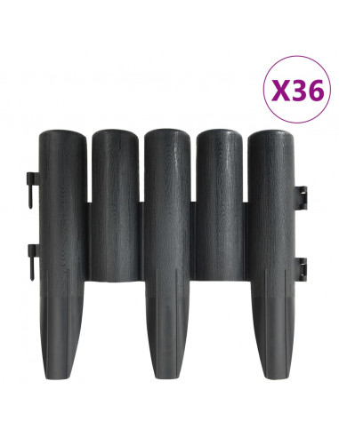 Bordature per Prato 36 pz Antracite 10 m in PP