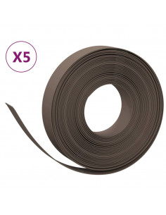 Bordature da Giardino 5 pz Marroni 10 m 10 cm in Polietilene 2