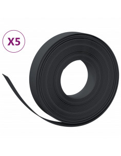 Bordature da Giardino 5 pz Nere 10 m 10 cm in Polietilene 2