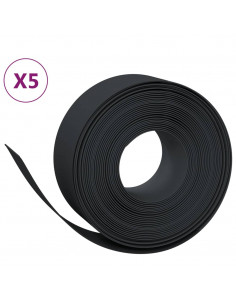 Bordature da Giardino 5 pz Nere 10 m 20 cm in Polietilene 2