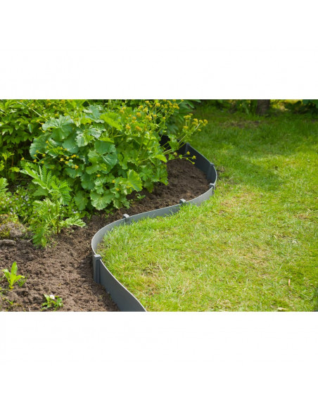 Nature Set Bordatura da Giardino H15 cm x 10 m con Picchetti Grigio
