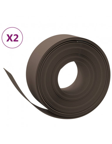 Bordature da Giardino 2 pz Marroni 10 m 20 cm in Polietilene