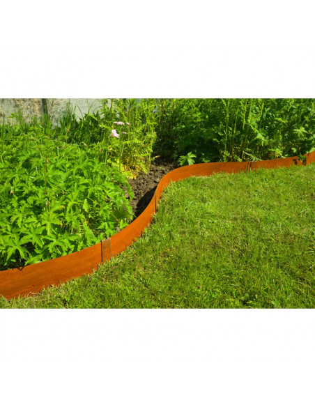 Nature Bordatura da Giardino 3 pz 91,4x10,2 cm Acciaio Corten