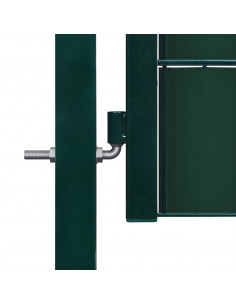Cancello per Recinzione in PVC e Acciaio 100x124 cm Verde 2