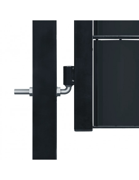 Cancello in PVC e Acciaio 100x81 cm Antracite