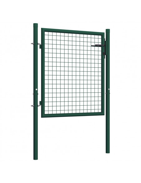 Cancello per Recinzione in Acciaio 100x75 cm Verde