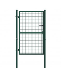 Cancello per Recinzione in Acciaio 100x125 cm Verde 2