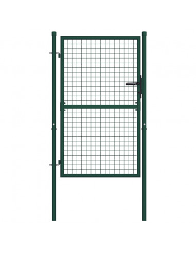 Cancello per Recinzione in Acciaio 100x125 cm Verde