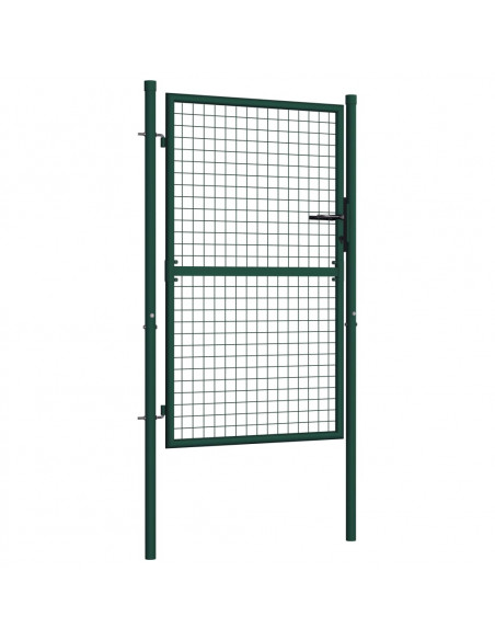 Cancello per Recinzione in Acciaio 100x125 cm Verde