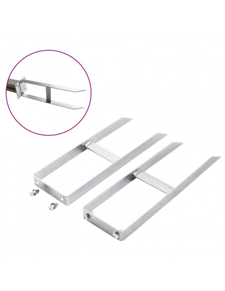 Picchetti di Terra 2 pz per Recinzione WPC in Acciaio 40 cm