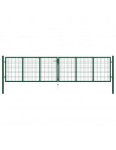 Cancello da Giardino a Rete in Acciaio 400x100 cm Verde 2