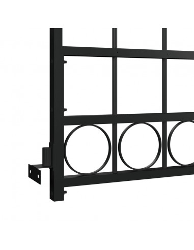 Cancello per Recinzione ad Arco in Acciaio 89x200 cm Nero