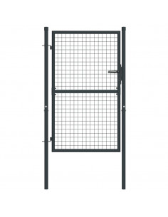 Cancello da Giardino in Acciaio Zincato 100x175 cm Grigio 2