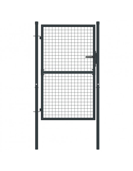 Cancello da Giardino in Acciaio Zincato 100x175 cm Grigio