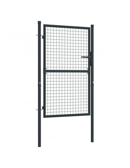 Cancello da Giardino in Acciaio Zincato 100x175 cm Grigio