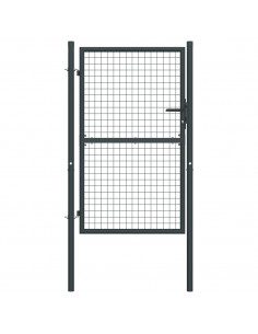 Cancello per Giardino in Acciaio Zincato Grigio 100x225 cm 2