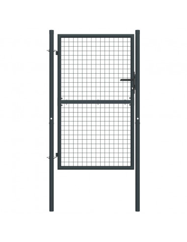 Cancello per Giardino in Acciaio Zincato Grigio 100x225 cm