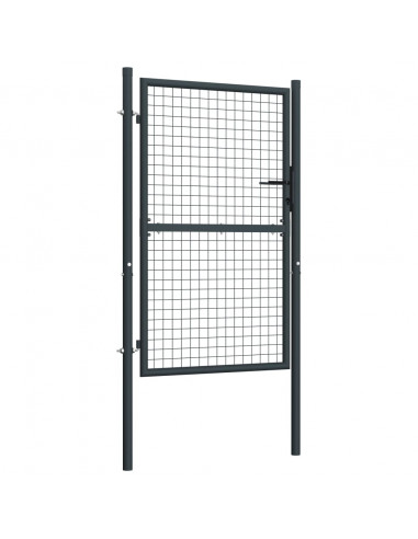 Cancello per Giardino in Acciaio Zincato Grigio 100x225 cm